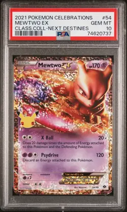 2021 Pokemon Celebrations Classic Collection - Mewtwo EX #54 PSA10 - Image 3