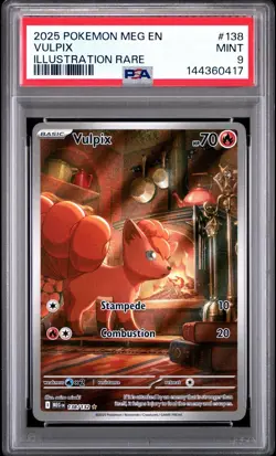 Vulpix PSA 9 2025 Pokemon Mega Evolution Illustration Rare English #138/132 2873 - Image 1