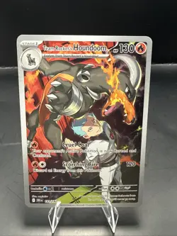 Pokemon TCG Team Rocket's Houndoom 191/182 Sv10 Destined Rivals Illustration - Image 1
