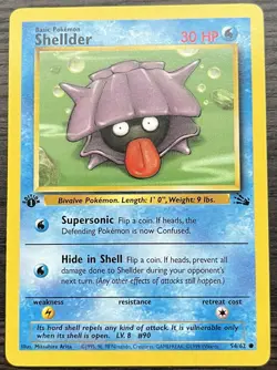 Shellder 54/62 Pokemon TCG WOTC Base Set Fossil Common MINT NM - Image 1