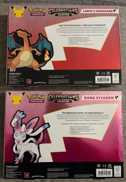 Pokemon Celebration Lance's Charizard V & Dark Sylveon V Collection Boxes Sealed - Image 2