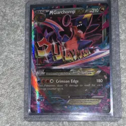 Pokemon M Garchomp EX XY168 XY Holo Promo Mega Dragon 210 HP Crimson Edge - Image 1