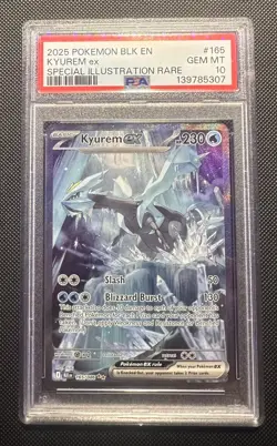 2025 POKEMON BLK EN-BLACK BOLT SPECIAL ILLUSTRATION RARE #165 KYUREM EX PSA 10 - Image 1