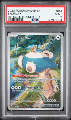 2023 POKEMON SVP EN-SV BLACK STAR PROMO 151 ELITE TRAINER BOX #051 SNORLAX PSA 9 - Image 1