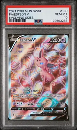 2021 Pokemon Sword&Shield Evolving Skies Espeon V Fa Evolving Skies PSA 10 #180 - Image 1