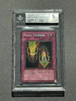 BGS 9 Mint - Yugioh Magic Cylinder LON-104 1st Edition Secret Rare HOLO BLEED - Image 1
