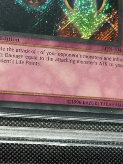 BGS 9 Mint - Yugioh Magic Cylinder LON-104 1st Edition Secret Rare HOLO BLEED - Image 2