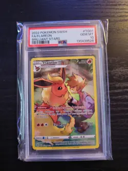 Pokemon TCG Flareon TG01/TG30 Brilliant Stars Trainer Gallery Ultra PSA 10 - Image 1