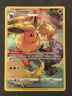 Pokemon TCG Flareon TG01/TG30 Trainer Gallery Card Brilliant Stars - Image 1