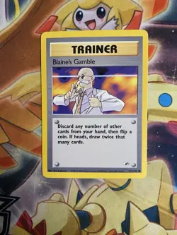 BLAINE’S GAMBLE 121/132 - Gym Heroes - VINTAGE WOTC Pokemon Card - NM - Image 1