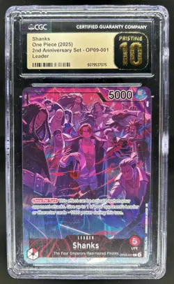 2024 One Piece Emperors in the New World Shanks Leader PRISTINE #OP09-001 CGC 10 - Image 1