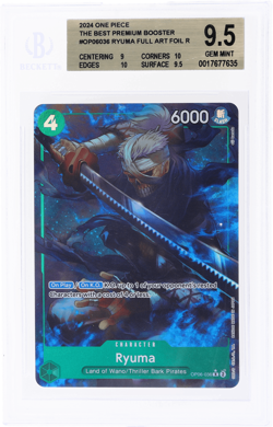 2024 One Piece the Best Premium Booster Ryuma Full Art Foil Rare BGS 9.5 - Image 1