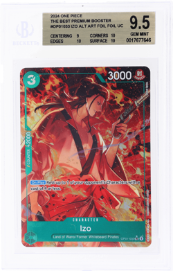 2024 One Piece the Best Premium Booster Izo Alternate Art Foil #OP01033 BGS 9.5 - Image 1