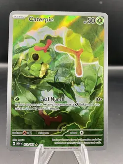 Caterpie 172/165 Illustration Rare Scarlet & Violet 151 Pokemon Card TCG NM - Image 1
