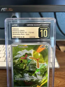 Caterpie 172/165 Scarlet & Violet Illustration Rare CGC Pristine 10 Pokemon 151 - Image 3
