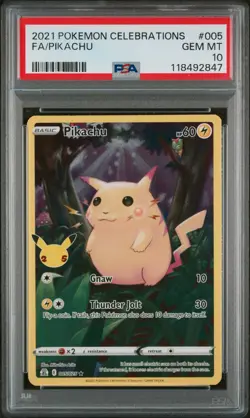 2021 POKEMON CELEBRATIONS #005 FULL ART/PIKACHU PSA 10 - Image 1
