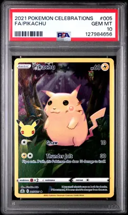 2021 POKEMON CELEBRATIONS #005 FULL ART/PIKACHU PSA 10 - Image 1