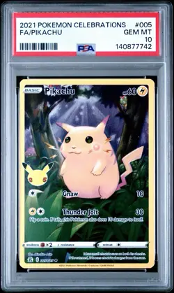 2021 POKEMON CELEBRATIONS 005 FULL ART/PIKACHU PSA 10 - Image 1