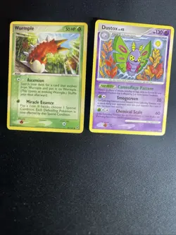 Pokemon TCG Wurmple EX Deoxys Holo Card 82/107 Dustox 25/127 Platinum LP - Image 1