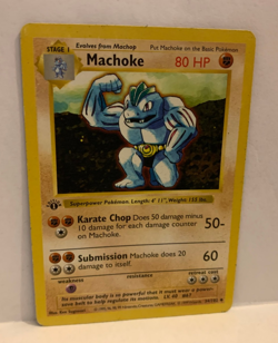 Vintage Pokemon Cards Base Set 1st Edition Uncommon Shadowless Machoke 34/102 - Image 1