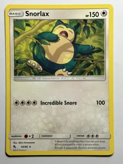 Snorlax Hidden Fates 50/68 LP-NM Pokemon Card - Image 1