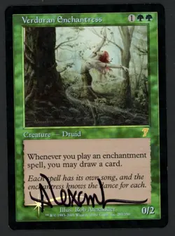 ***FOIL Verduran Enchantress Signed*** MTG 7th Edition Rob Alexander Kid Icarus - Image 1