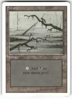 Swamp (C) Revised Edition Land Magic: the gathering Lightly played - Image 1
