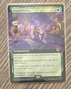 Elven Chorus, R 0775, NM Surge Foil MTG LotR Lord Rings Extended Art - Image 1
