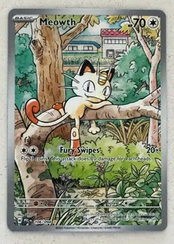 Pokemon TCG Meowth 106/094 Illustration Rare, Full Art, Phantasmal Flames NM-MT - Image 1