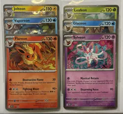 Pokemon TCG Prismatic Evolutions Set Of 6 Eevee Evolutions Promo Cards 167-172 - Image 1