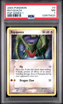 2004 POKEMON POP SER 1 #3 RAYQUAZA PSA 7 - Image 1