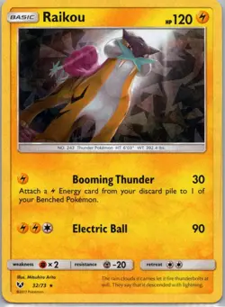 Pokemon TCG Raikou 32/73 Shining Legends Cracked Ice Holo NM - Image 1