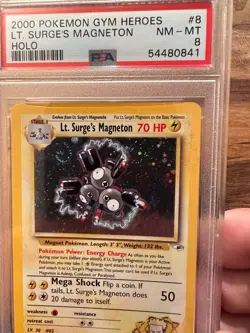2000 POKEMON GYM HEROES LT. SURGE'S MAGNETON #8 PSA 8 PSA #54480841 SWIRL - Image 1