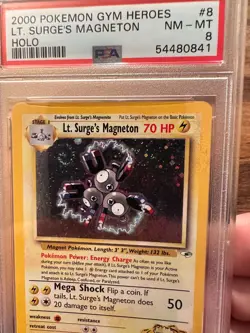 2000 POKEMON GYM HEROES LT. SURGE'S MAGNETON #8 PSA 8 PSA #54480841 SWIRL - Image 2