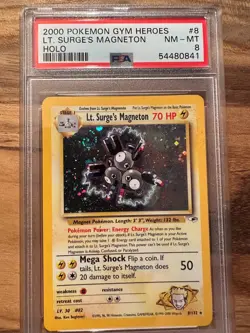 2000 POKEMON GYM HEROES LT. SURGE'S MAGNETON #8 PSA 8 PSA #54480841 SWIRL - Image 4