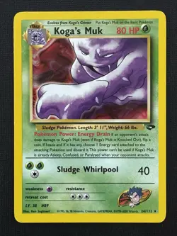 Pokemon Koga's Muk 26/132 Gym Challenge Unlimited Rare 80HP Stage 1 Regular - Image 1