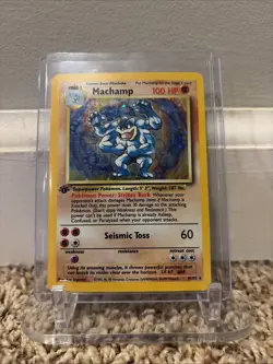 Pokemon Machamp 8/102 1st Edition - Base Set Holo - LP - Image 1