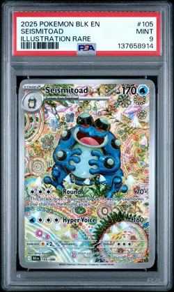 2025 POKEMON BLK EN-BLACK BOLT ILLUSTRATION RARE #105 SEISMITOAD PSA 9 - Image 1