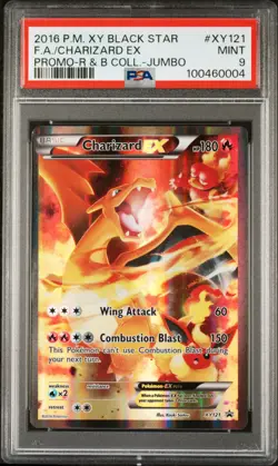 2016 POKEMON XY BLACK STAR PROMO RED & BLUE COLL-TAG FULL ART/CHARIZARD EX PSA 9 - Image 1