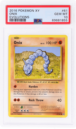 2016 Pokemon XY Evolutions Onix #61 PSA 10 - Image 1
