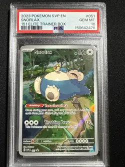2023 Pokemon SV Black Star Promos - SVP EN Snorlax RC #051 PSA 10 GEM MINT - Image 1