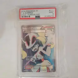 Pokemon Korrina Full Art Holo Ultra Rare PSA 9 XY Furious Fists 111/111 2014 - Image 1