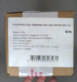 Pokemon Sword & Shield Chilling Reign Booster Box Case Sealed Purchased From LGS - Image 1