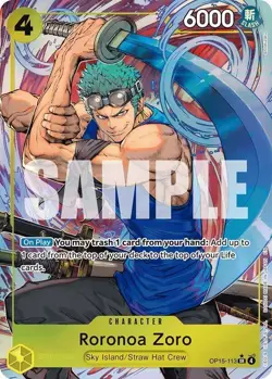 One Piece TCG Roronoa Zoro Op15-113 Alt Art Foil English NM -mint - Image 3