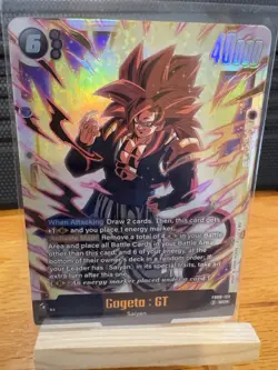 Gogeta : GT FB09-123 Secret Rare Dual Evolution Dragon Ball Card English Fusion - Image 1