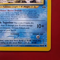 Kabuto 56/75 Neo Discovery Regular First Edition WOTC Pokemon Card Lp Quick Ship - Image 2