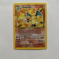 Vintage Pokemon Holo Charizard Card (4/102) Original 1999 Base Set-Damage-READ - Image 1