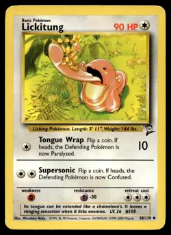 Lickitung 48/130 Pokemon Card Baset Set 2 Uncommon 90 HP Lightly Played C10 - Image 1