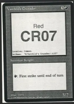 ***Varchild's Crusader Playtest Card*** MTG Alliances Magic Kid Icarus - Image 1