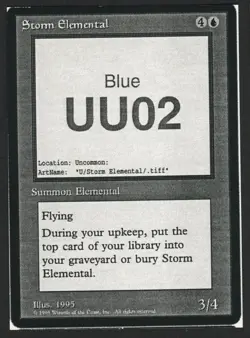 ***Storm Elemental Playtest Card*** MTG Alliances Magic Kid Icarus - Image 1
